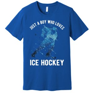 Just A Who Loves Ice Hockey Great Gift Premium T-Shirt