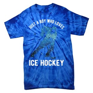 Just A Who Loves Ice Hockey Great Gift Tie-Dye T-Shirt