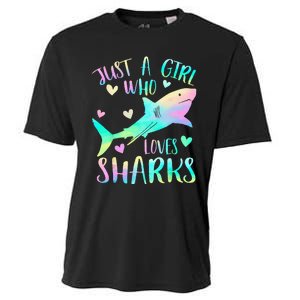 Just a Who Loves Sharks Cute Shark Lover Themed Cooling Performance Crew T-Shirt