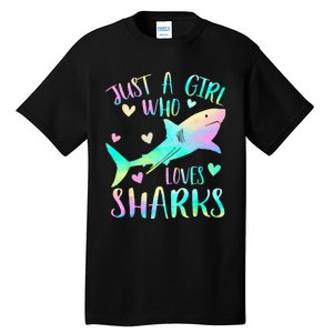 Just a Who Loves Sharks Cute Shark Lover Themed Tall T-Shirt