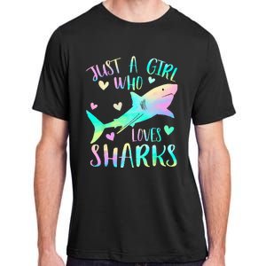 Just a Who Loves Sharks Cute Shark Lover Themed Adult ChromaSoft Performance T-Shirt