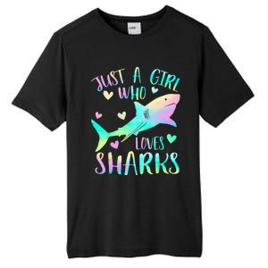 Just a Who Loves Sharks Cute Shark Lover Themed Tall Fusion ChromaSoft Performance T-Shirt