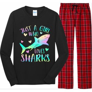 Just a Who Loves Sharks Cute Shark Lover Themed Long Sleeve Pajama Set