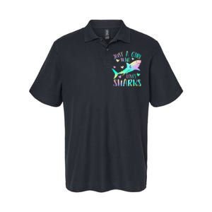 Just a Who Loves Sharks Cute Shark Lover Themed Softstyle Adult Sport Polo