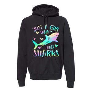 Just a Who Loves Sharks Cute Shark Lover Themed Premium Hoodie