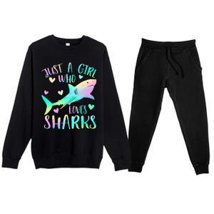 Just a Who Loves Sharks Cute Shark Lover Themed Premium Crewneck Sweatsuit Set