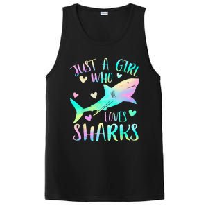 Just a Who Loves Sharks Cute Shark Lover Themed PosiCharge Competitor Tank