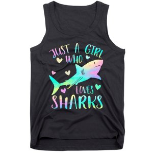 Just a Who Loves Sharks Cute Shark Lover Themed Tank Top