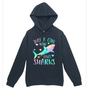 Just a Who Loves Sharks Cute Shark Lover Themed Urban Pullover Hoodie