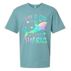 Just a Who Loves Sharks Cute Shark Lover Themed Sueded Cloud Jersey T-Shirt