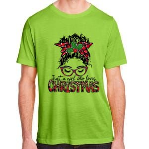 Just A Who Loves Christmas Messy Bun Family Pajamas Funny Gift Adult ChromaSoft Performance T-Shirt