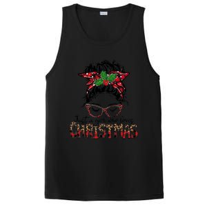 Just A Who Loves Christmas Messy Bun Family Pajamas Funny Gift PosiCharge Competitor Tank