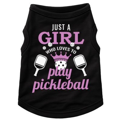 Just a Who Loves to Play Pickleball Funny Doggie Tank