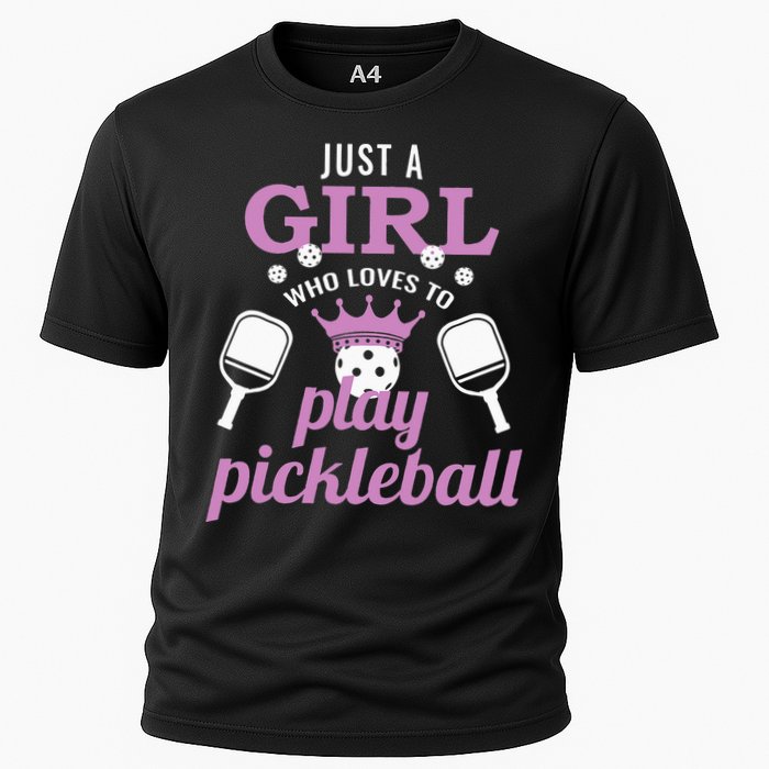 Just a Who Loves to Play Pickleball Funny Cooling Performance Crew T-Shirt