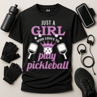 Just a Who Loves to Play Pickleball Funny Cooling Performance Crew T-Shirt
