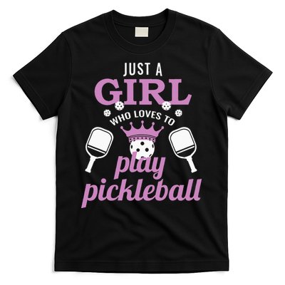 Just a Who Loves to Play Pickleball Funny T-Shirt
