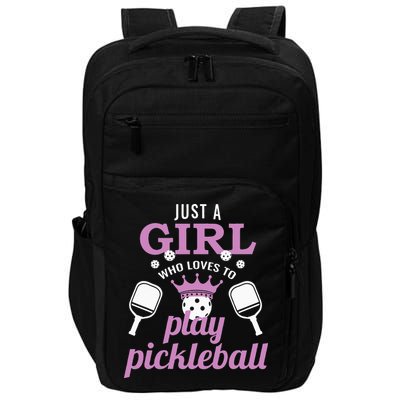 Just a Who Loves to Play Pickleball Funny Impact Tech Backpack