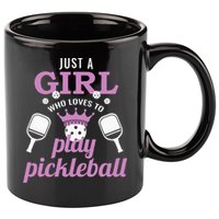 Just a Who Loves to Play Pickleball Funny 11oz C Handle Ceramic Mug