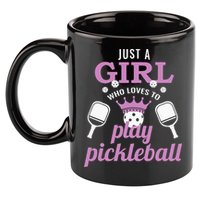 Just a Who Loves to Play Pickleball Funny 11oz C Handle Ceramic Mug