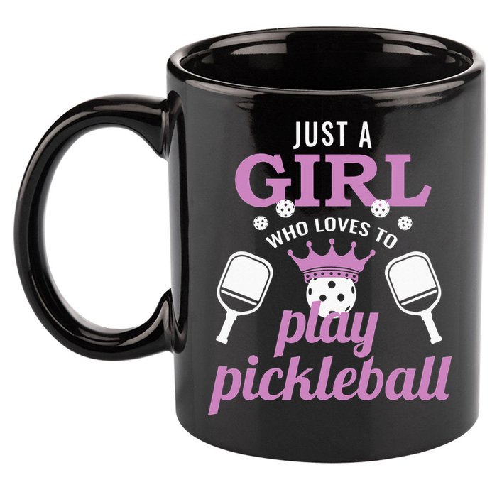 Just a Who Loves to Play Pickleball Funny 11oz C Handle Ceramic Mug
