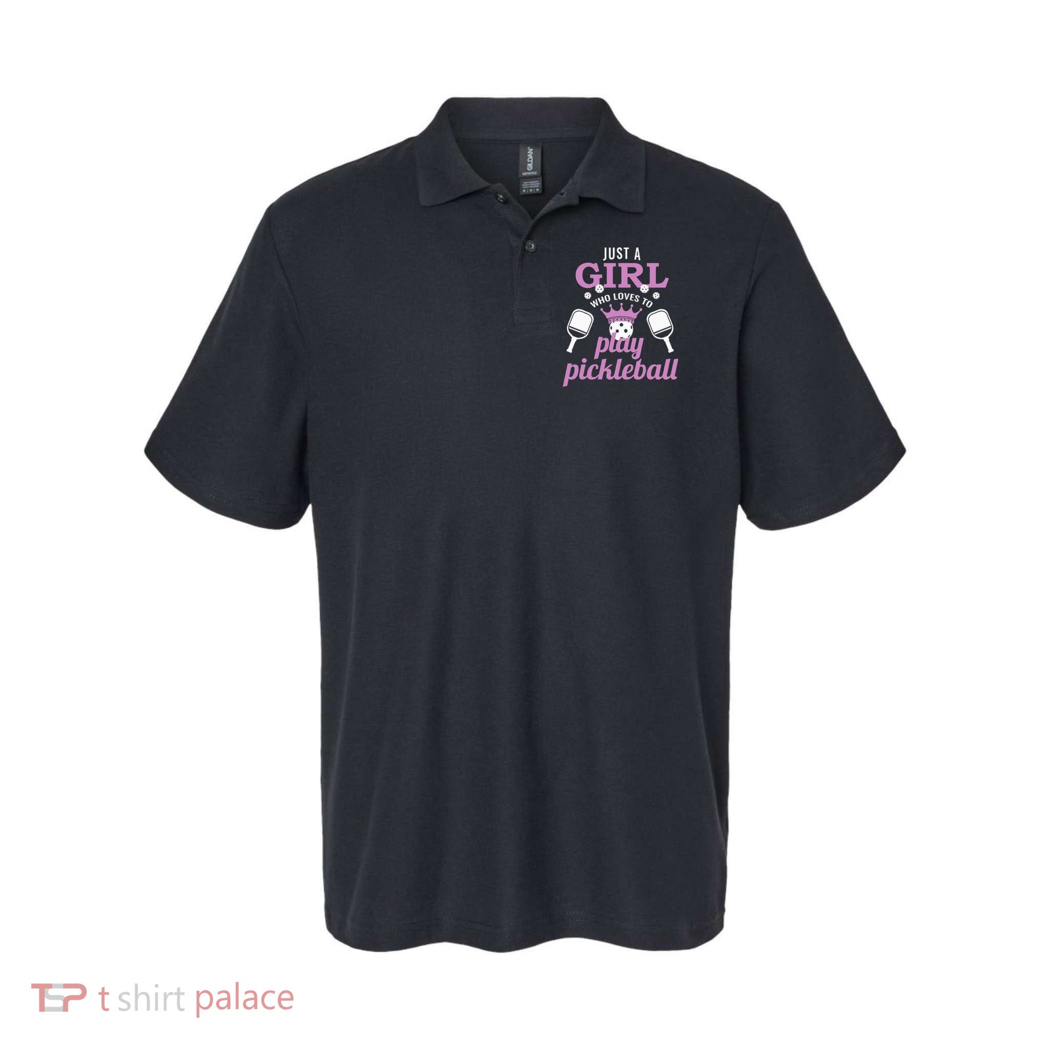 Just a Who Loves to Play Pickleball Funny Polo