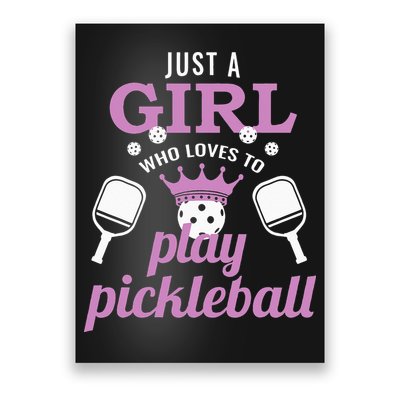 Just a Who Loves to Play Pickleball Funny Poster