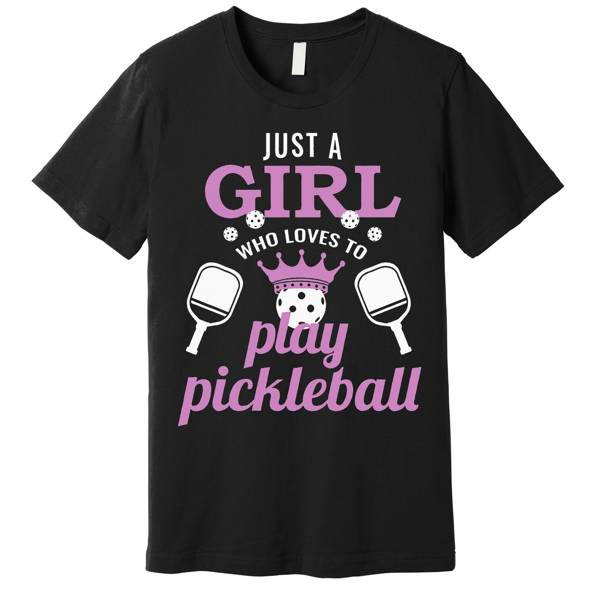 Just a Who Loves to Play Pickleball Funny Premium T-Shirt