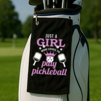 Just a Who Loves to Play Pickleball Funny Golf Towel