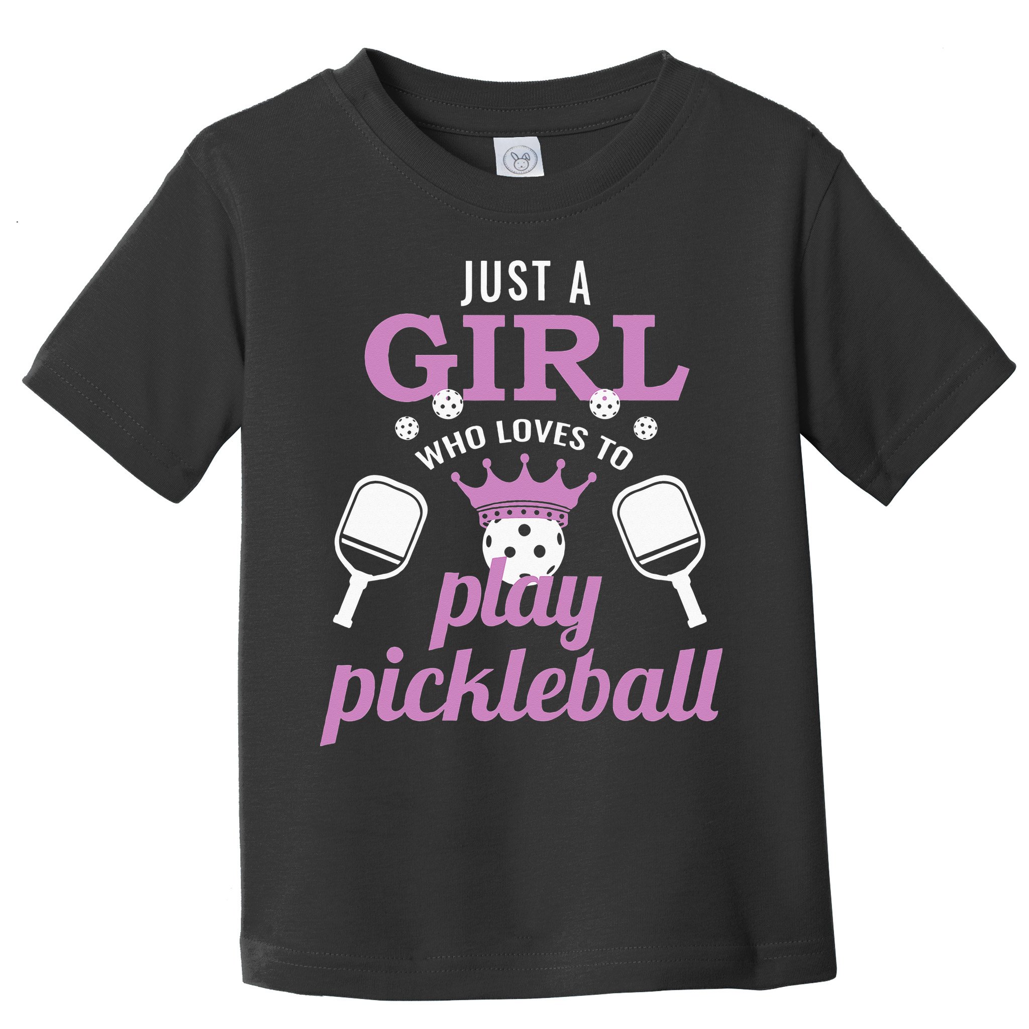 Just a Who Loves to Play Pickleball Funny Toddler T-Shirt