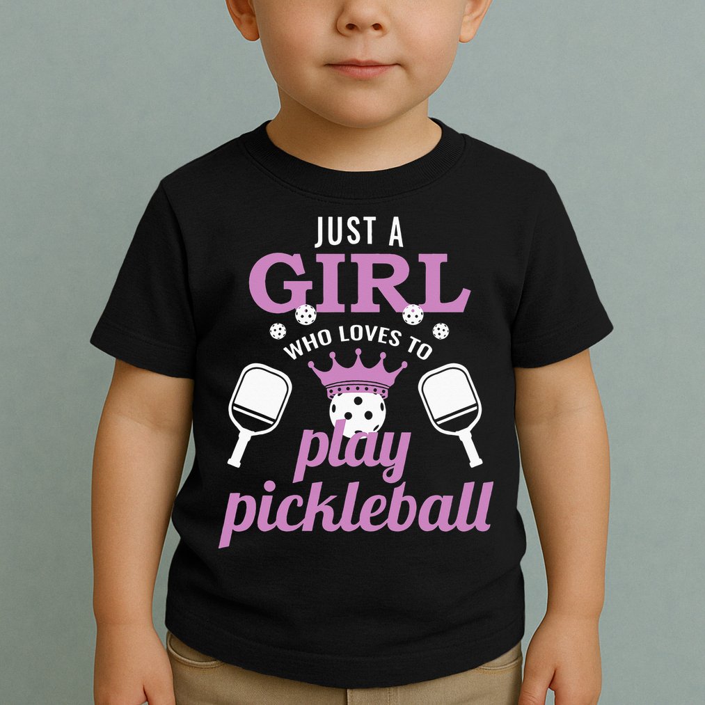 Just a Who Loves to Play Pickleball Funny Toddler T-Shirt