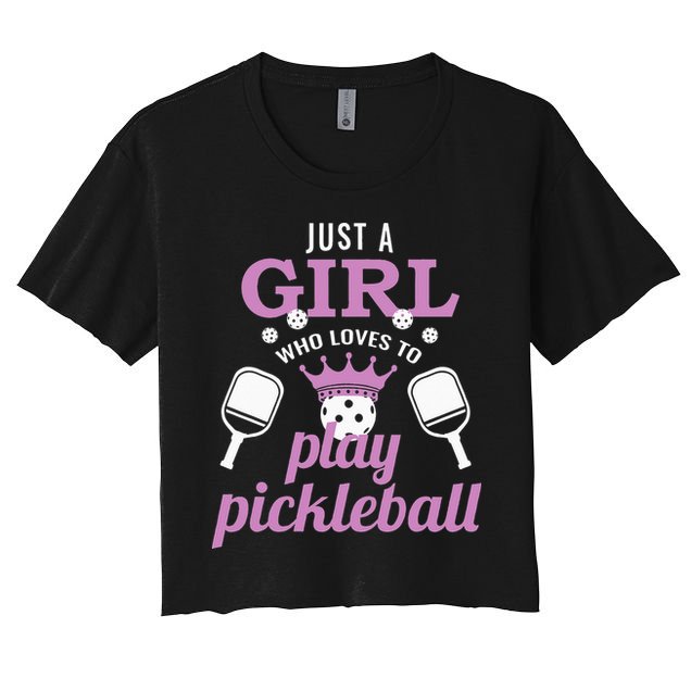 Just a Who Loves to Play Pickleball Funny Crop Top