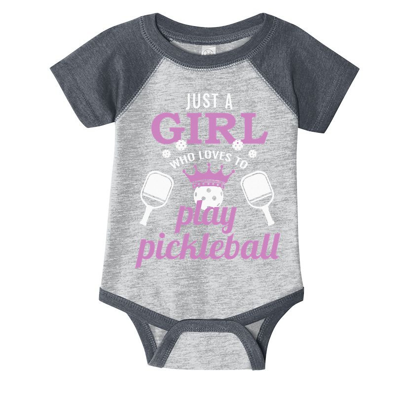 Just a Who Loves to Play Pickleball Funny Infant Baby Jersey Bodysuit