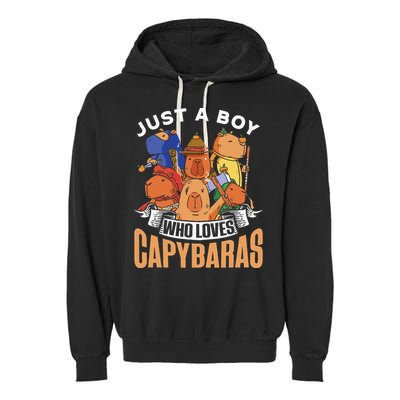 Just A  Who Loves Capybaras Animal Rodent Capybara Lover  Garment-Dyed Fleece Hoodie