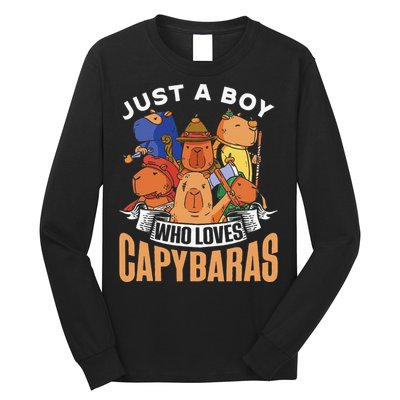 Just A  Who Loves Capybaras Animal Rodent Capybara Lover  Long Sleeve Shirt