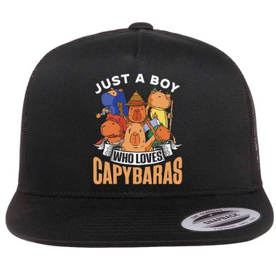 Just A  Who Loves Capybaras Animal Rodent Capybara Lover  Flatbill Hat