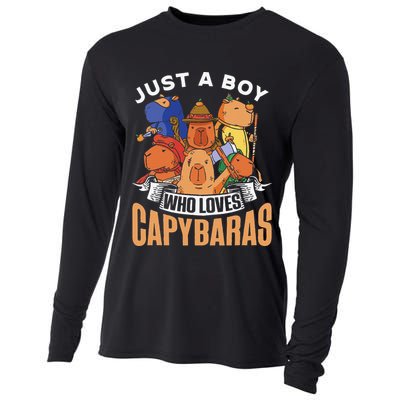 Just A  Who Loves Capybaras Animal Rodent Capybara Lover  Cooling Performance Long Sleeve Crew