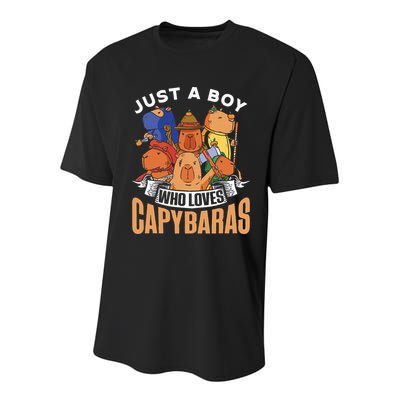 Just A  Who Loves Capybaras Animal Rodent Capybara Lover  Youth Performance Sprint T-Shirt