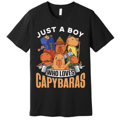 Just A  Who Loves Capybaras Animal Rodent Capybara Lover  Premium T-Shirt