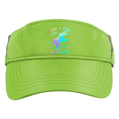 Just A Who Loves Elephants Watercolor Elephant Love Gift Adult Drive Performance Visor