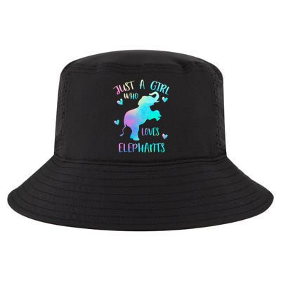 Just A Who Loves Elephants Watercolor Elephant Love Gift Cool Comfort Performance Bucket Hat