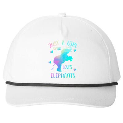 Just A Who Loves Elephants Watercolor Elephant Love Gift Snapback Five-Panel Rope Hat