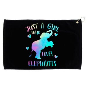 Just A Who Loves Elephants Watercolor Elephant Love Gift Grommeted Golf Towel