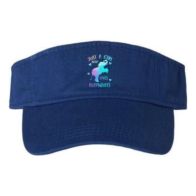 Just A Who Loves Elephants Watercolor Elephant Love Gift Valucap Bio-Washed Visor