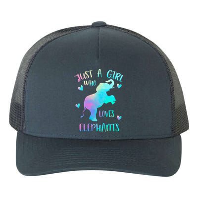 Just A Who Loves Elephants Watercolor Elephant Love Gift Yupoong Adult 5-Panel Trucker Hat