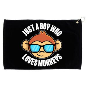 Just A Who Loves Monkeys With Sunglasses Gift Grommeted Golf Towel