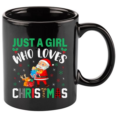 Just A Who Loves Christmas Holiday Season Cute Gift 11oz C Handle Ceramic Mug