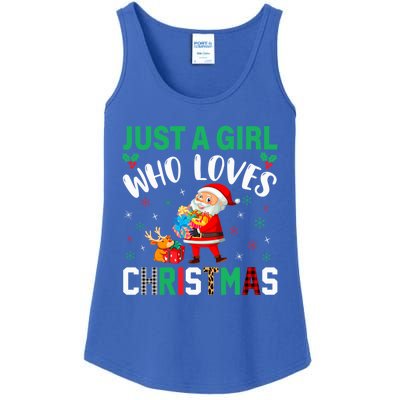 Just A Who Loves Christmas Holiday Season Cute Gift Ladies Essential Tank