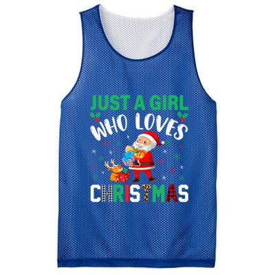 Just A Who Loves Christmas Holiday Season Cute Gift Mesh Reversible Basketball Jersey Tank