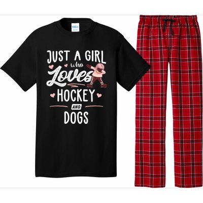 Just A Who Loves Hockey And Dogs Gift Great Gift Pajama Set