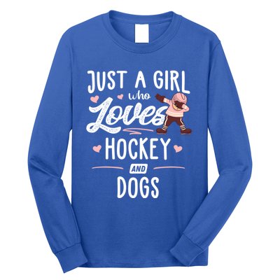 Just A Who Loves Hockey And Dogs Gift Great Gift Long Sleeve Shirt